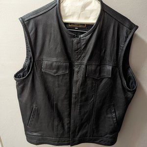 Men's Genuine Leather Motorcycle Vest